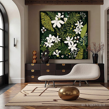 BUYARTVIEW Midnight Garden – Dark Botanical Floral Painting - image 6