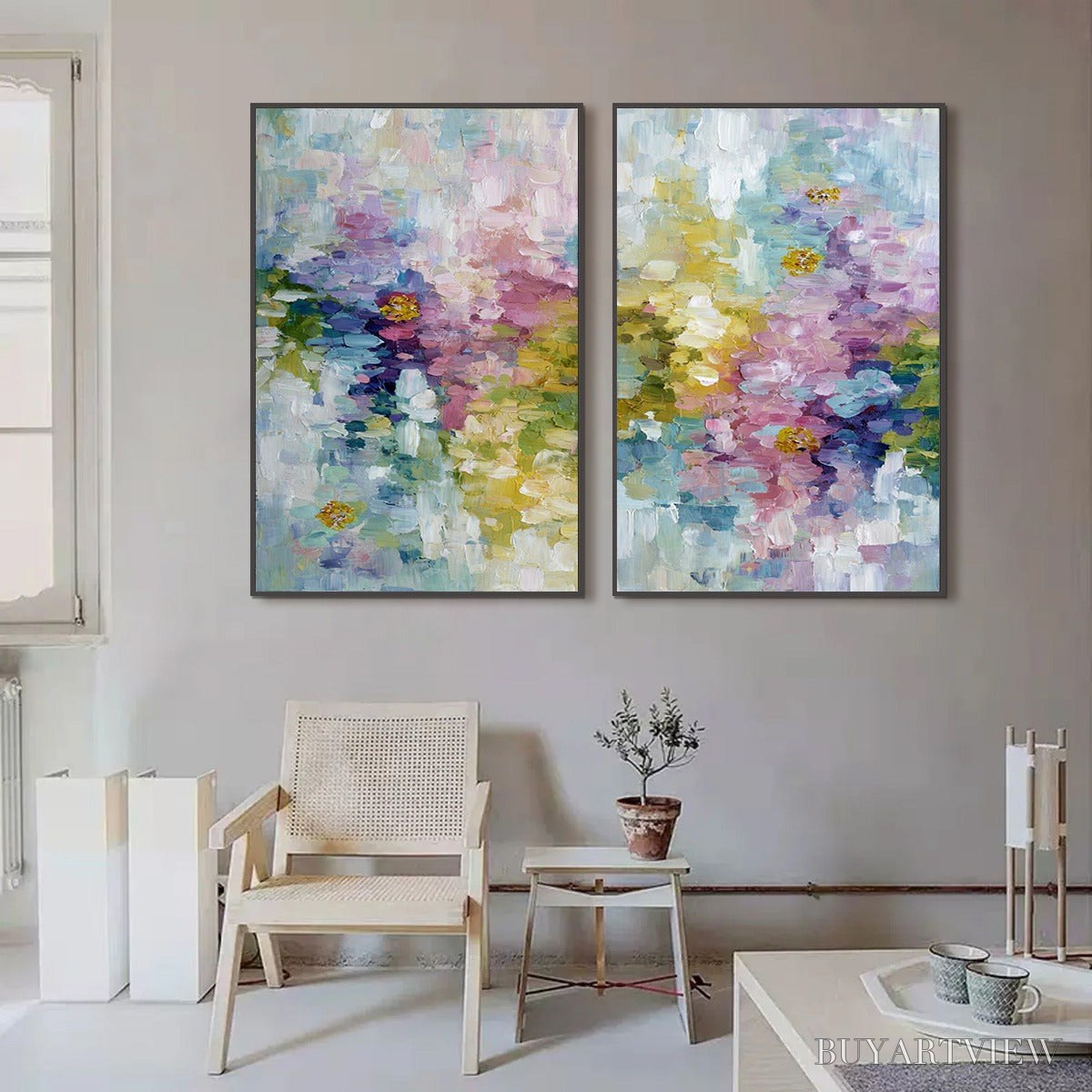 BUYARTVIEW Garden Reverie – Colorful Abstract Floral Impasto Painting Set - image 2