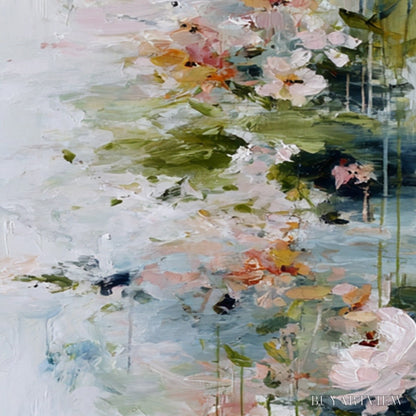 BUYARTVIEW Garden Reverie – Abstract Impressionist Floral Diptych Painting - image 5