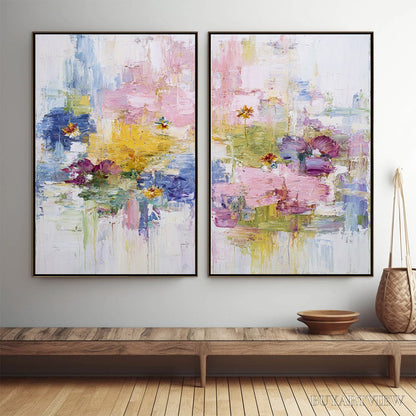 BUYARTVIEW Reflections in Bloom – Colorful Abstract Floral Palette Knife Painting Set - image 2
