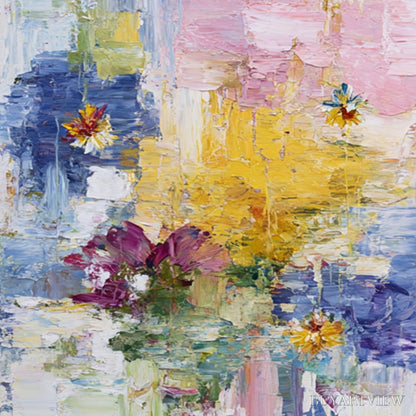 BUYARTVIEW Reflections in Bloom – Colorful Abstract Floral Palette Knife Painting Set - image 3