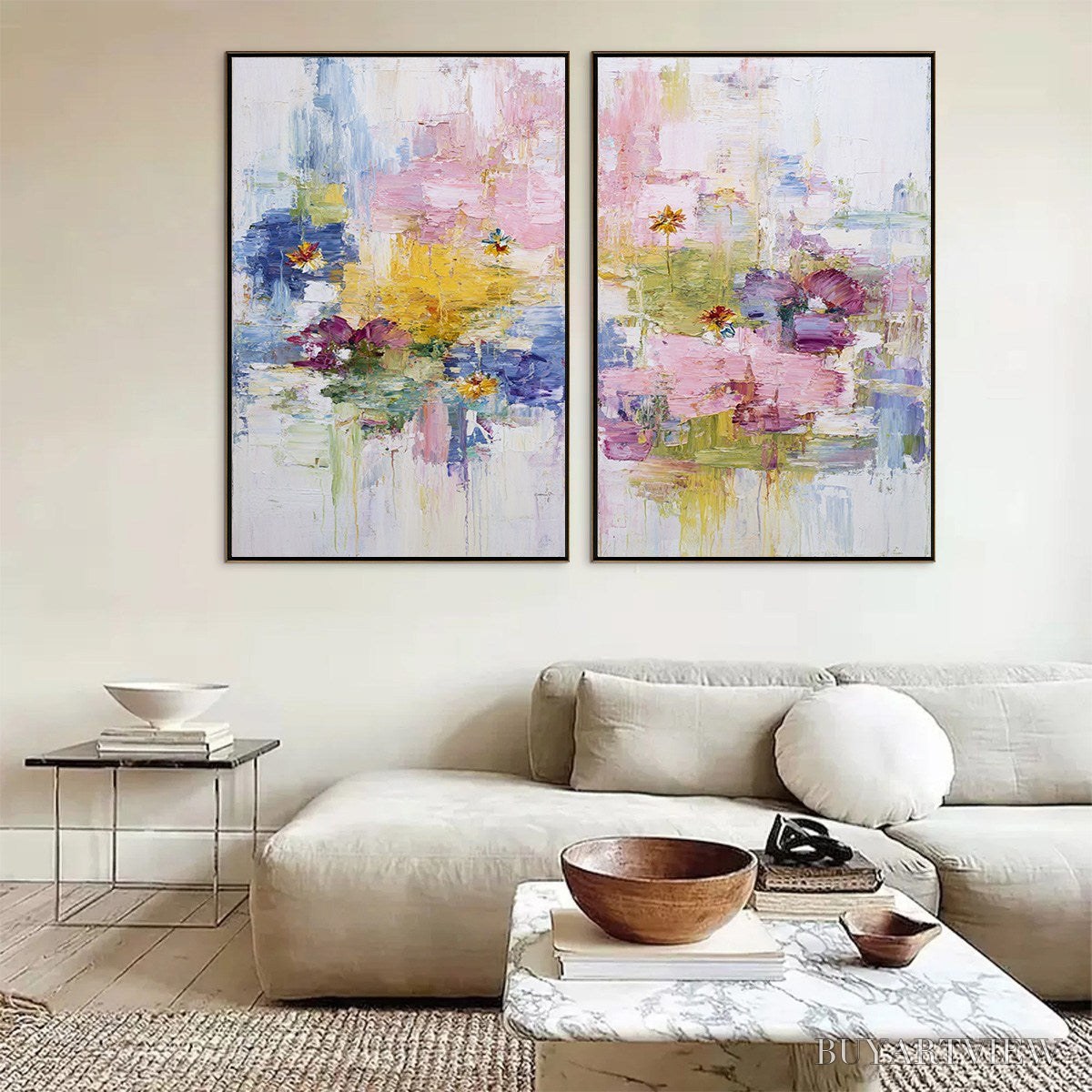 BUYARTVIEW Reflections in Bloom – Colorful Abstract Floral Palette Knife Painting Set - image 6