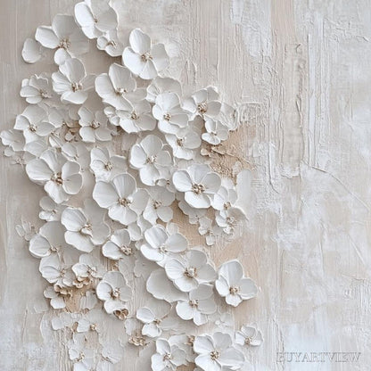 BUYARTVIEW Blossom Cascade – Textured Wabi Sabi 3D Flower Painting - image 3
