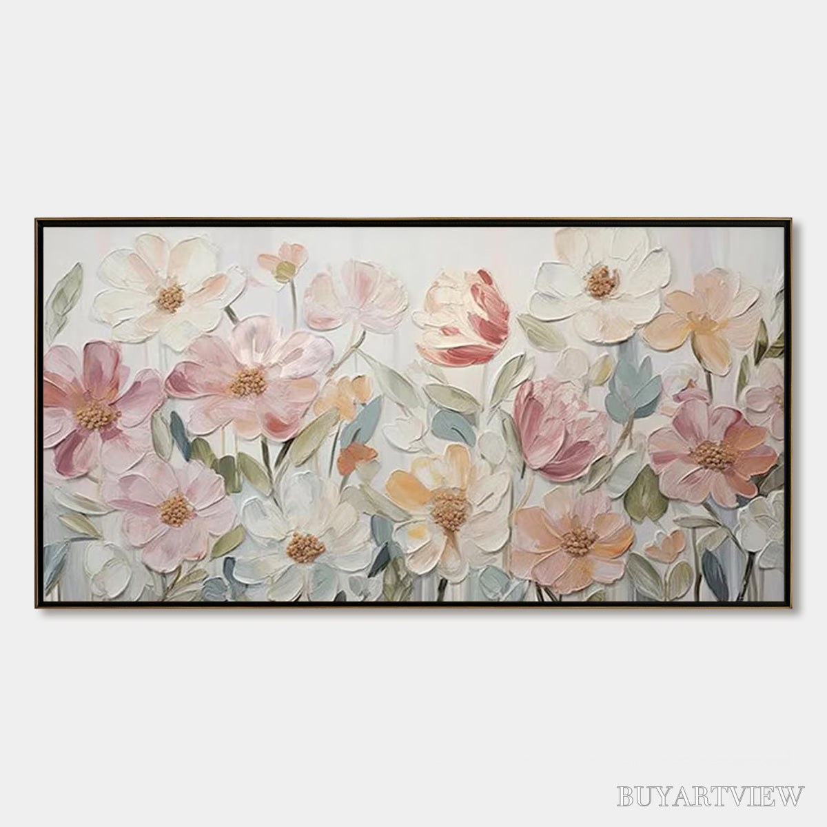 BUYARTVIEW Bloom Whisper – Textured Pastel Floral Oil Painting - image 1