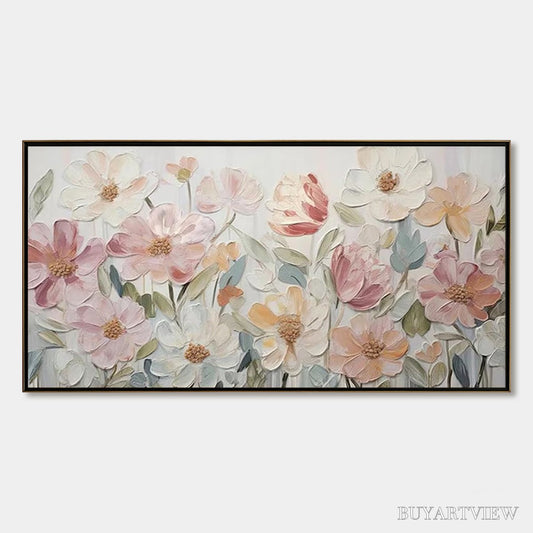 BUYARTVIEW Bloom Whisper – Textured Pastel Floral Oil Painting - image 1