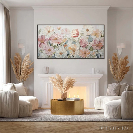 BUYARTVIEW Bloom Whisper – Textured Pastel Floral Oil Painting - image 2