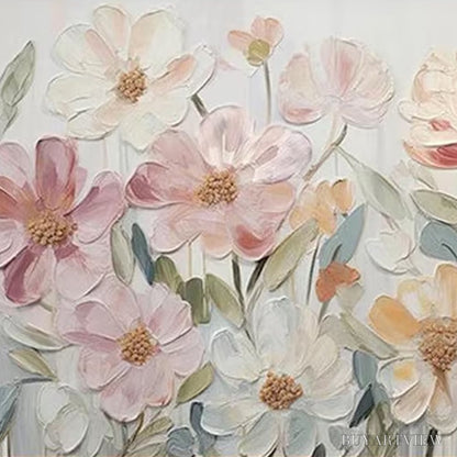 BUYARTVIEW Bloom Whisper – Textured Pastel Floral Oil Painting - image 5