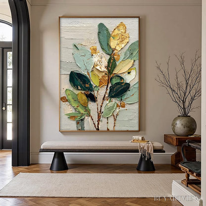 BUYARTVIEW Gilded Botanica – Textured Palette Knife Floral Oil Painting - image 6
