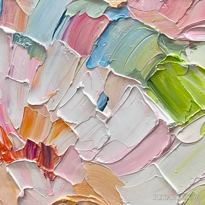 BUYARTVIEW Blossom Chorale – Textured Impressionist Floral Diptych Oil Painting - image 6
