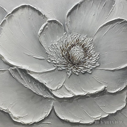 BUYARTVIEW Ivory Bloom – Minimalist Textured Floral Oil Painting - image 6