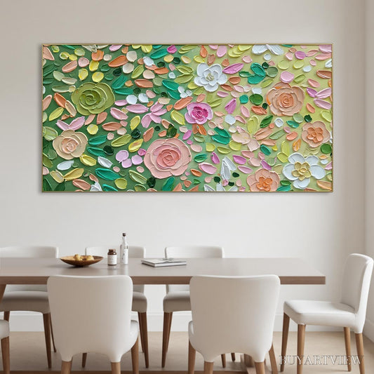 BUYARTVIEW Ready to Ship | Garden Rhapsody | 28''X56'' | 70x140cm | Gold Frame - image 1