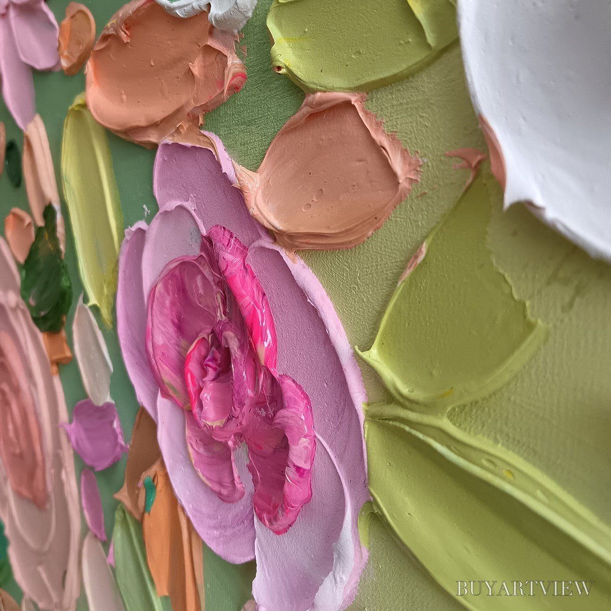 BUYARTVIEW Ready to Ship | Garden Rhapsody | 28''X56'' | 70x140cm | Gold Frame - image 4