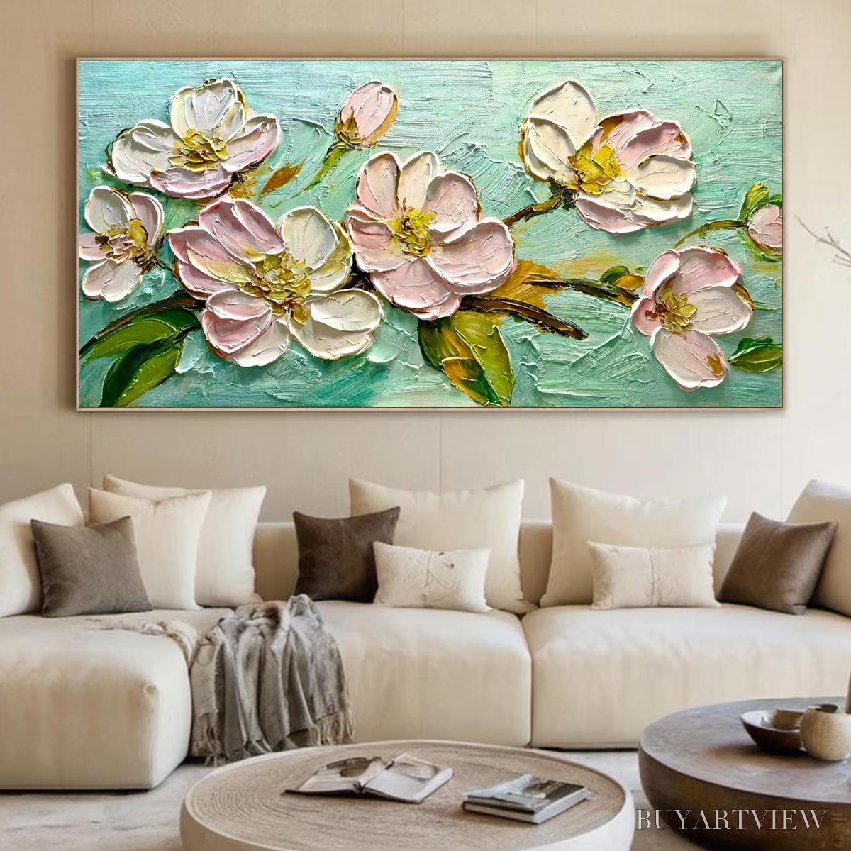 BUYARTVIEW Ready to Ship | Blossom Serenade – Textured Impasto Floral Oil Painting - image 1