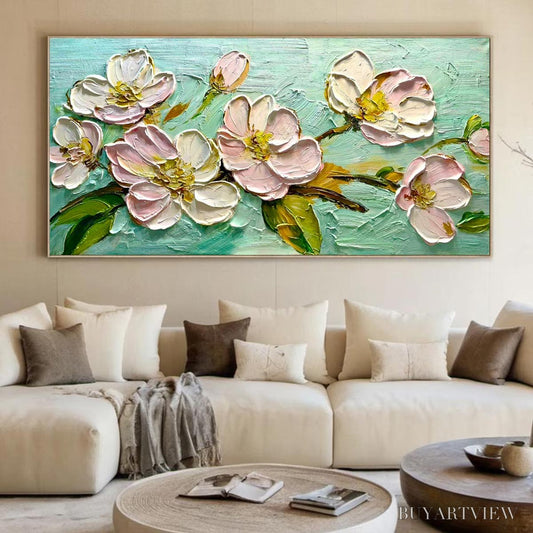 BUYARTVIEW Ready to Ship | Blossom Serenade – Textured Impasto Floral Oil Painting - image 1