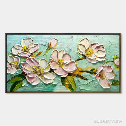 BUYARTVIEW Ready to Ship | Blossom Serenade – Textured Impasto Floral Oil Painting - image 3