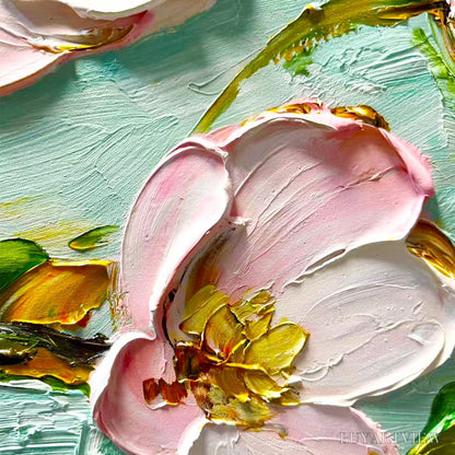 BUYARTVIEW Ready to Ship | Blossom Serenade – Textured Impasto Floral Oil Painting - image 4