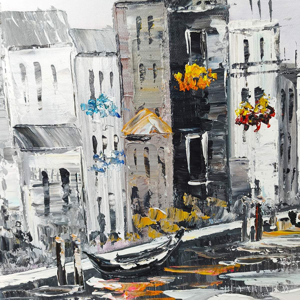 BUYARTVIEW Ready to Ship | Parisian Autumn Stroll | 20''X40'' | 50x100cm | Gold Frame - image 5