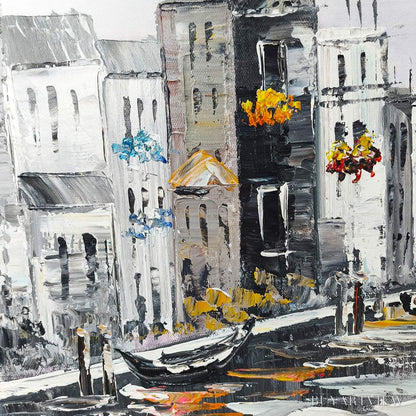 BUYARTVIEW Ready to Ship | Parisian Autumn Stroll | 20''X40'' | 50x100cm | Gold Frame - image 5
