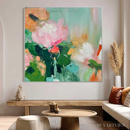 BUYARTVIEW Ready to Ship | Blooming Romance – Impressionistic Floral Oil Painting - image 1