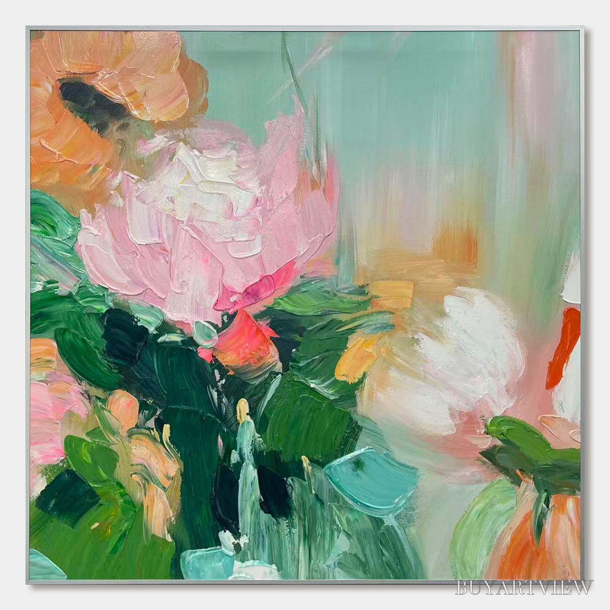 BUYARTVIEW Ready to Ship | Blooming Romance – Impressionistic Floral Oil Painting - image 2