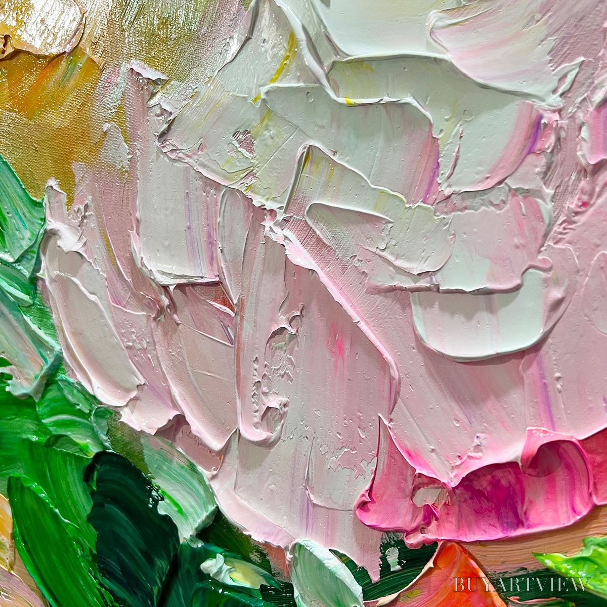 BUYARTVIEW Ready to Ship | Blooming Romance – Impressionistic Floral Oil Painting - image 3