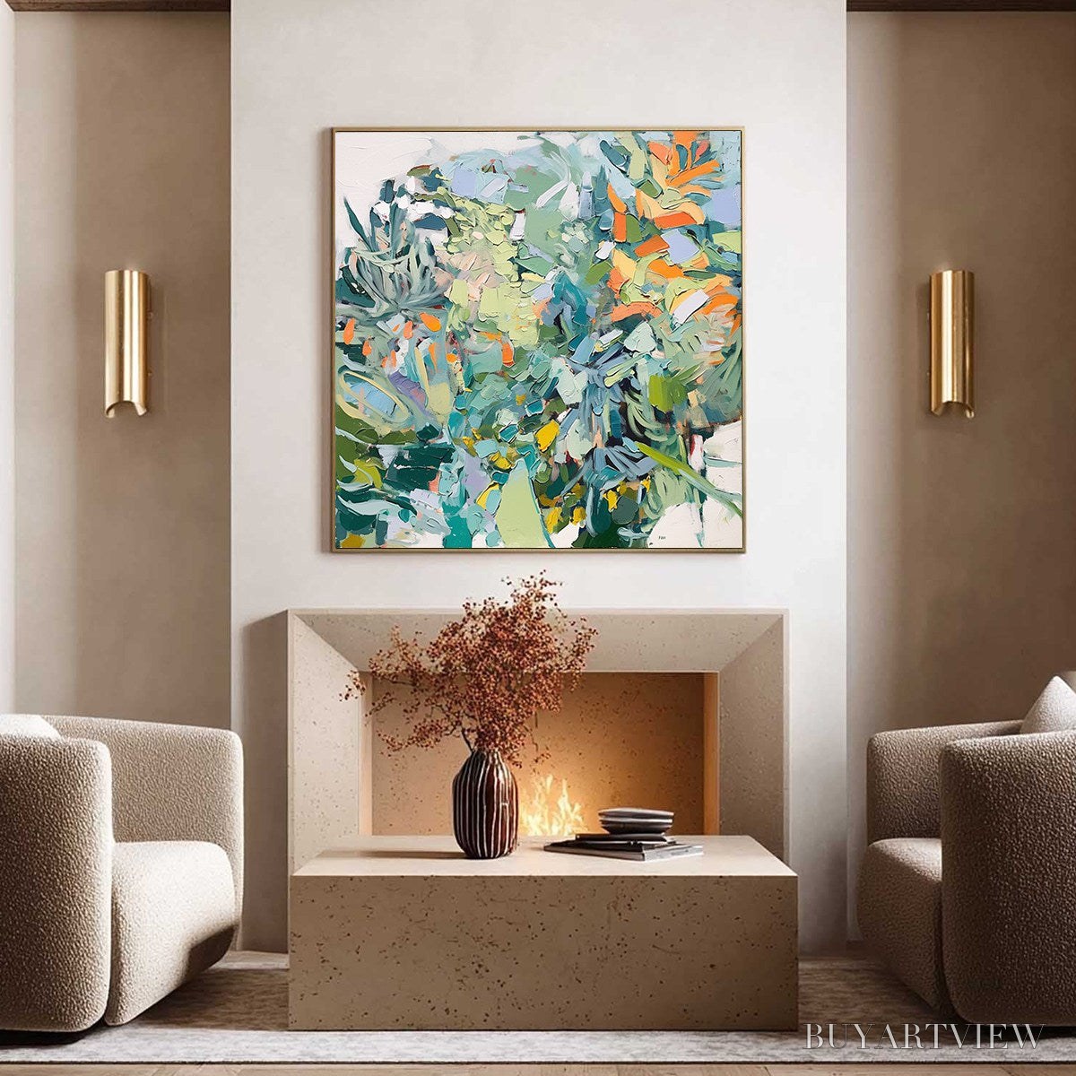 BUYARTVIEW Botanical Rhapsody – Abstract Impressionist Floral Painting - image 2