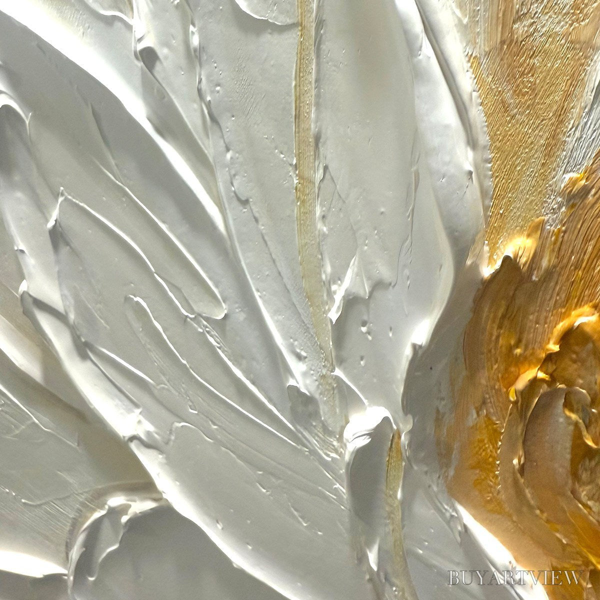 BUYARTVIEW Alabaster Bloom – Textured Impasto Floral Oil Painting - image 4