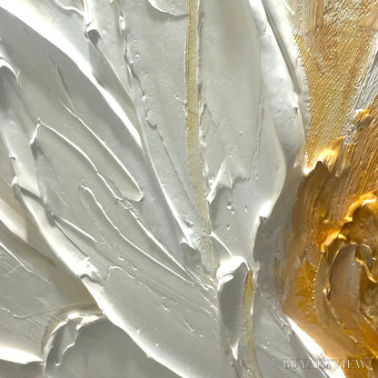 BUYARTVIEW Alabaster Bloom – Textured Impasto Floral Oil Painting - image 4