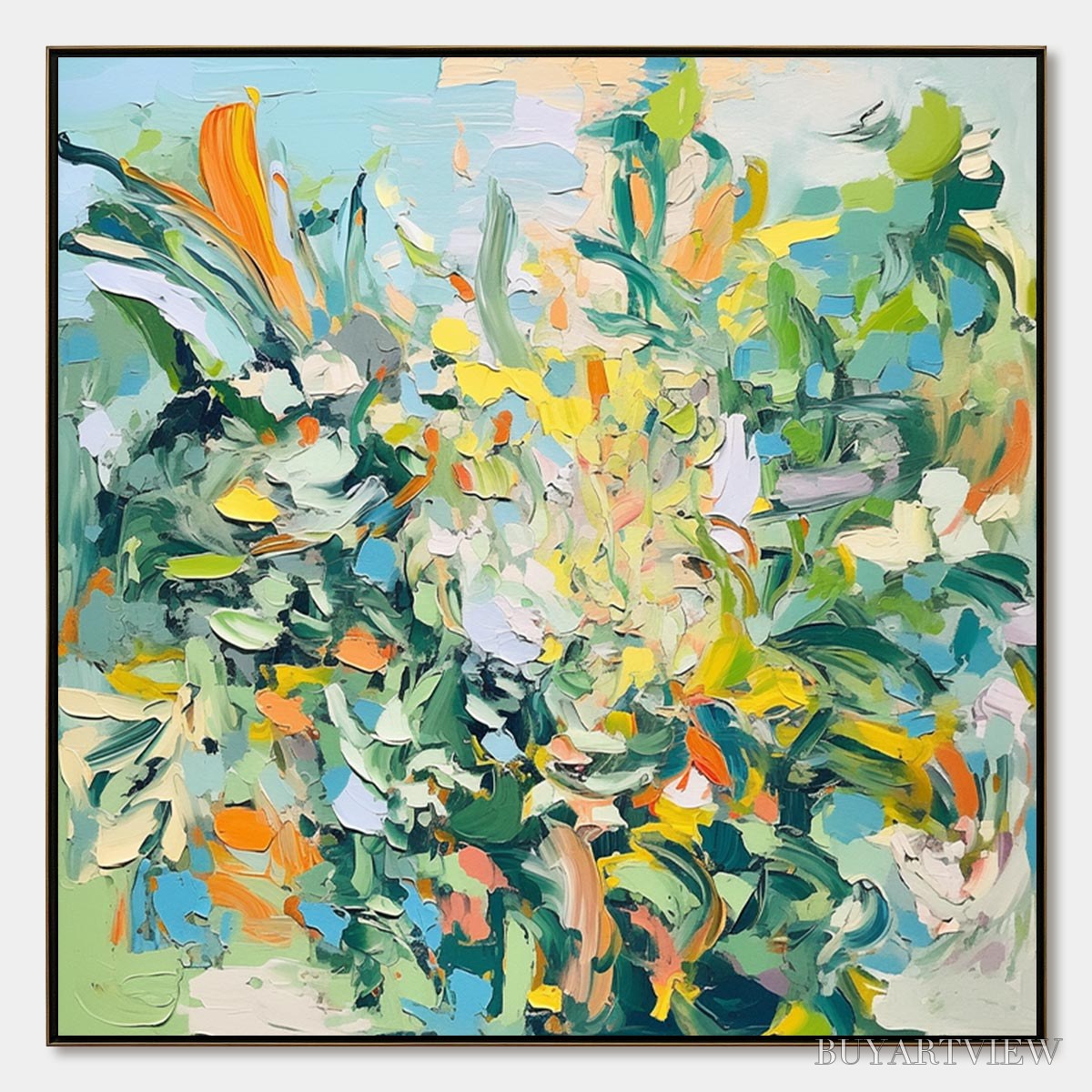 BUYARTVIEW Botanical Whirl – Abstract Impressionist Floral Painting - image 1