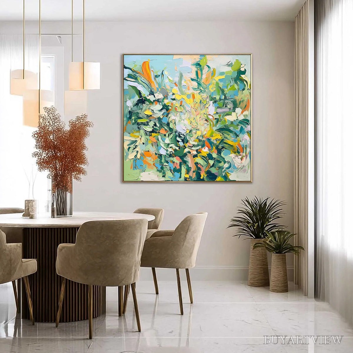 BUYARTVIEW Botanical Whirl – Abstract Impressionist Floral Painting - image 3