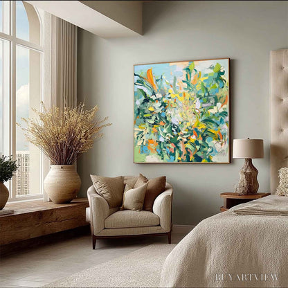 BUYARTVIEW Botanical Whirl – Abstract Impressionist Floral Painting - image 6