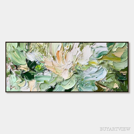 BUYARTVIEW Verdant Bloom – Textured Abstract Floral Painting - image 1