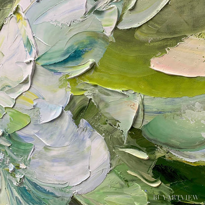BUYARTVIEW Verdant Bloom – Textured Abstract Floral Painting - image 6
