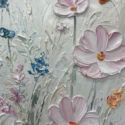 BUYARTVIEW Wildflower Serenade – Textured Pastel Floral Meadow Painting - image 3