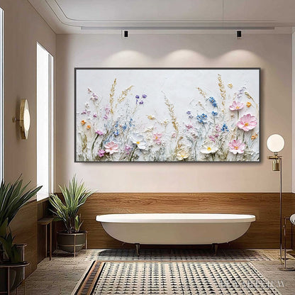 BUYARTVIEW Wildflower Serenade – Textured Pastel Floral Meadow Painting - image 4