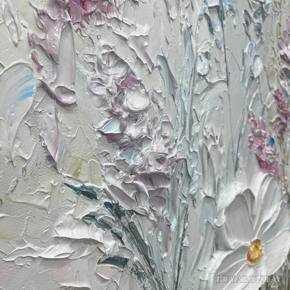 BUYARTVIEW Wildflower Serenade – Textured Pastel Floral Meadow Painting - image 5