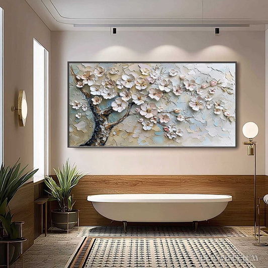 BUYARTVIEW Blossom Serenade – Textured Impasto Cherry Blossom Painting - image 2