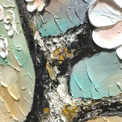 BUYARTVIEW Blossom Serenade – Textured Impasto Cherry Blossom Painting - image 6