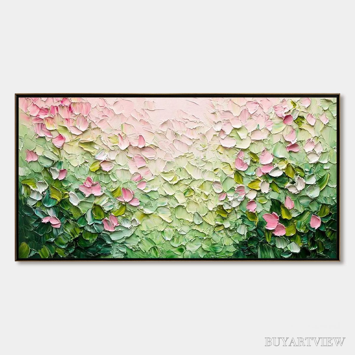 BUYARTVIEW Blossom Drift – Palette Knife Floral Impasto Painting - image 1