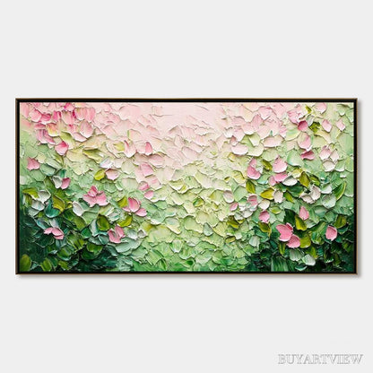 BUYARTVIEW Blossom Drift – Palette Knife Floral Impasto Painting - image 1