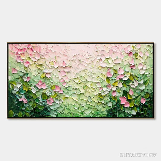 BUYARTVIEW Blossom Drift – Palette Knife Floral Impasto Painting - image 1