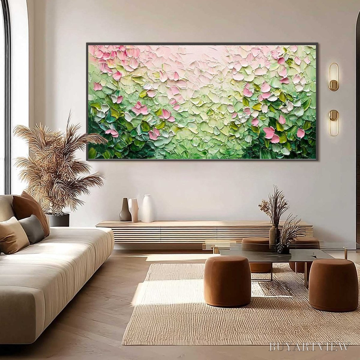 BUYARTVIEW Blossom Drift – Palette Knife Floral Impasto Painting - image 3