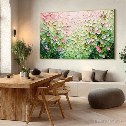BUYARTVIEW Blossom Drift – Palette Knife Floral Impasto Painting - image 5