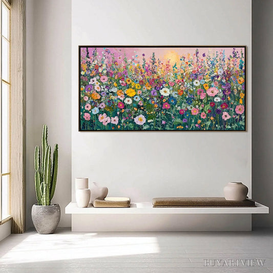 BUYARTVIEW Sunlit Wildflower – Impasto Colorful Floral Field Painting - image 2