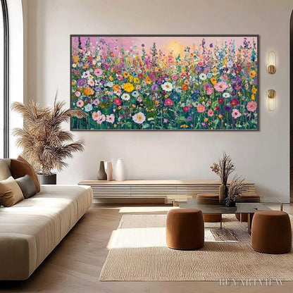 BUYARTVIEW Sunlit Wildflower – Impasto Colorful Floral Field Painting - image 3
