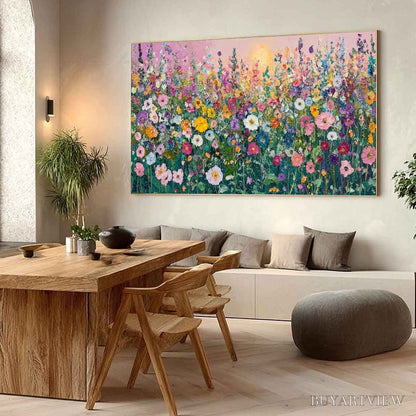 BUYARTVIEW Sunlit Wildflower – Impasto Colorful Floral Field Painting - image 5