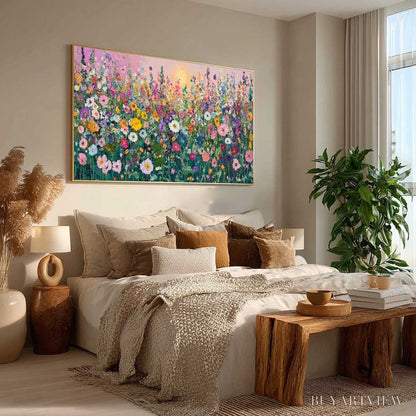 BUYARTVIEW Sunlit Wildflower – Impasto Colorful Floral Field Painting - image 6