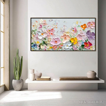BUYARTVIEW Petal Rain – Textured Impasto Floral Painting - image 5