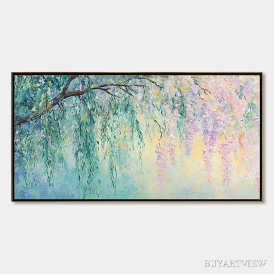 BUYARTVIEW Wisteria Whisper – Impressionist Pastel Floral Painting - image 1