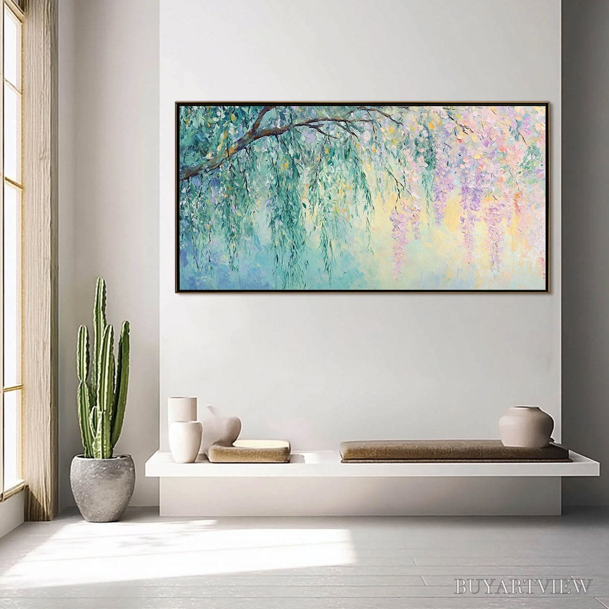 BUYARTVIEW Wisteria Whisper – Impressionist Pastel Floral Painting - image 2